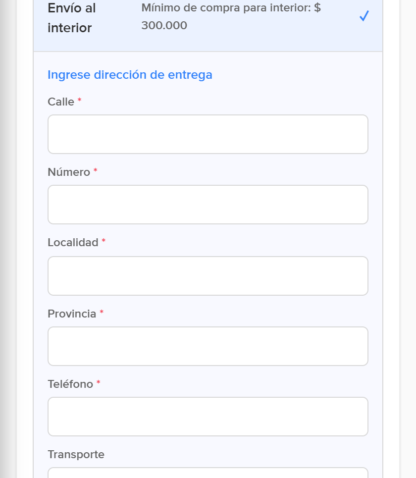 Envío al interior